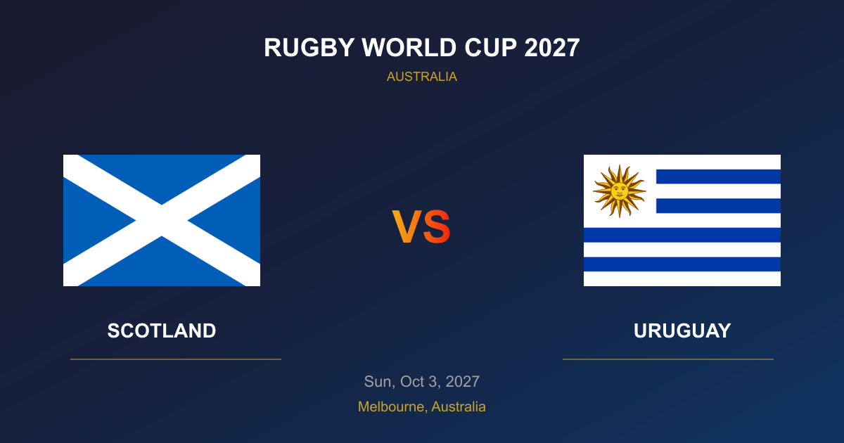 Scotland vs Uruguay Tickets - Rugby World Cup 2027 Melbourne