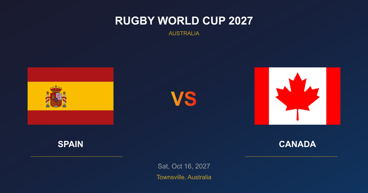 Spain vs Canada Tickets - Rugby World Cup 2027 Townsville