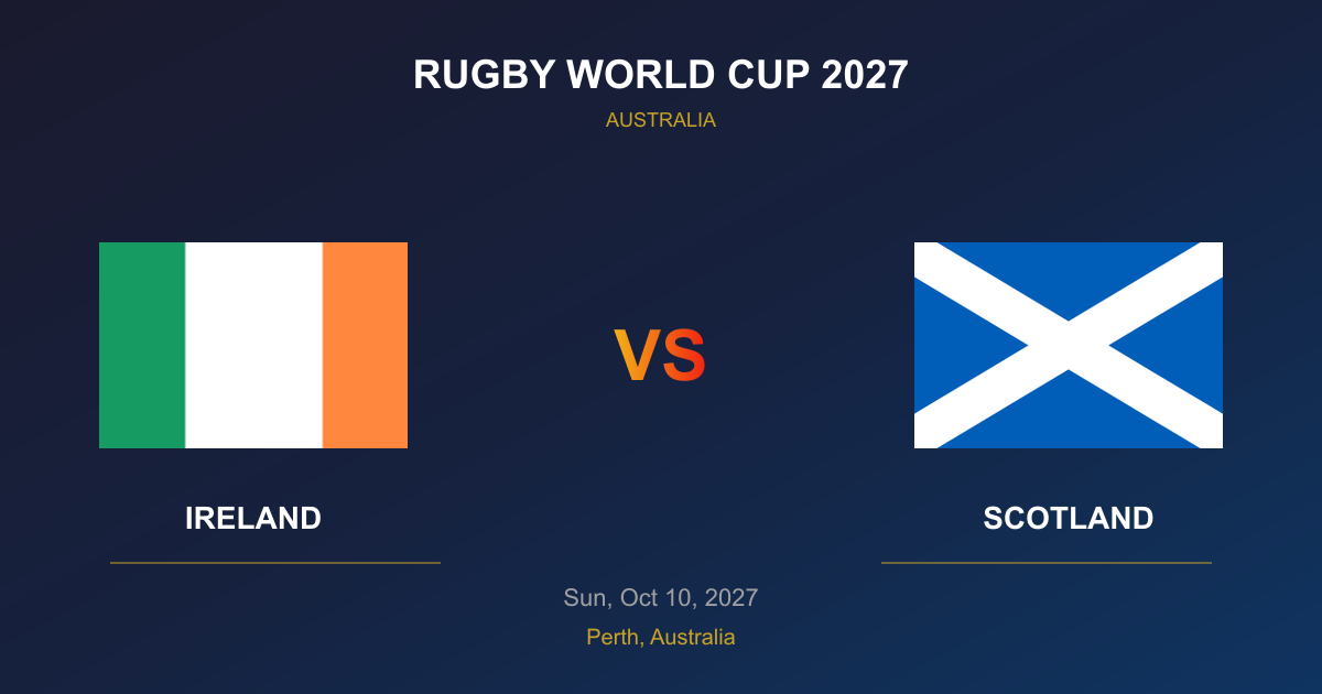 Ireland vs Scotland Tickets - Rugby World Cup 2027 Perth