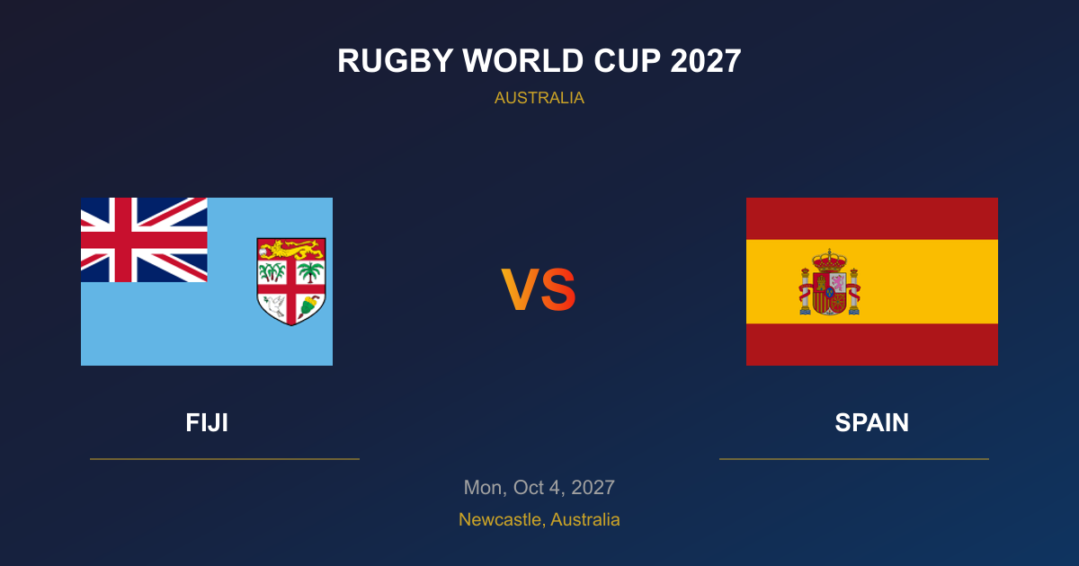 Fiji vs Spain - Rugby World Cup 2027 Newcastle